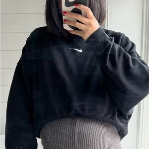 Nike Women's Black Cropped Hoodie